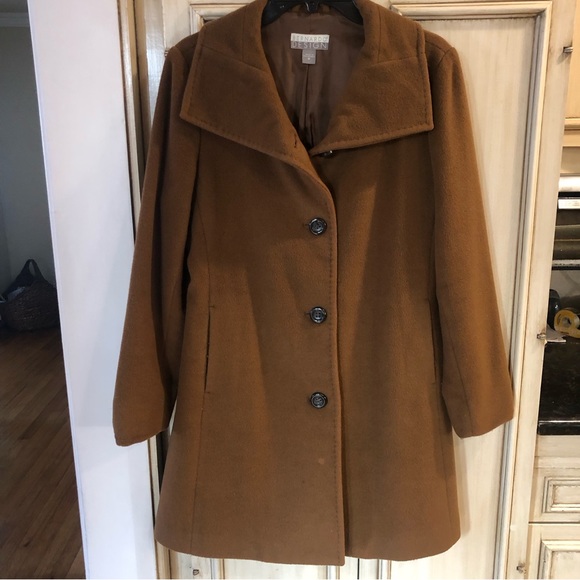 Bernardo Design Brown Wool Pea Coat - Picture 2 of 10